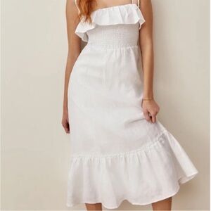 Reformation White Midi Dress